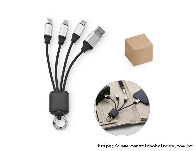 Cabo USB de carregamento rpido 3 em 1 Personalizado